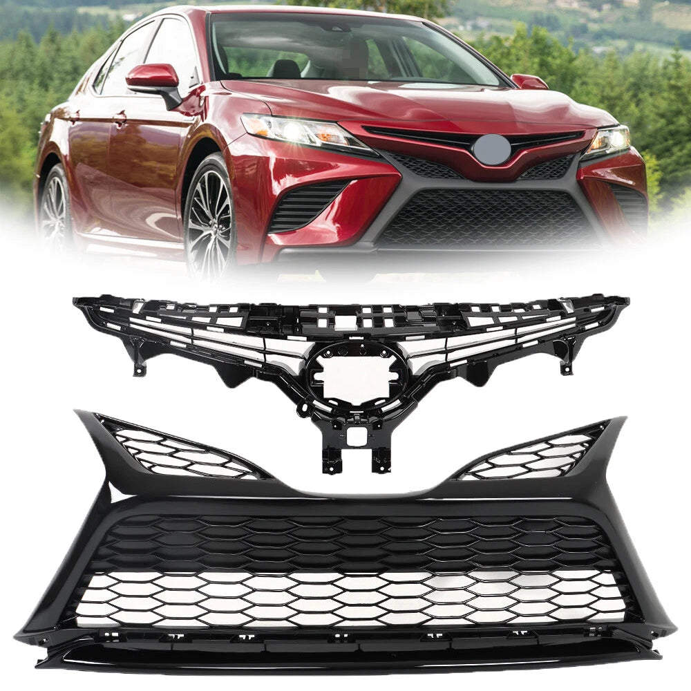 Front Grille Bumper Upper for Toyota Camry (2021–2022) Gloss Black