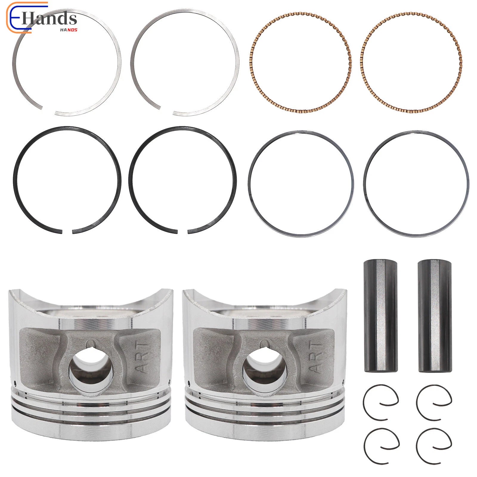 2X Crankshaft Engine Piston for Yamaha XV750 (1981–1990) 4X7-11637-00-00, 4X7-11635-00-00