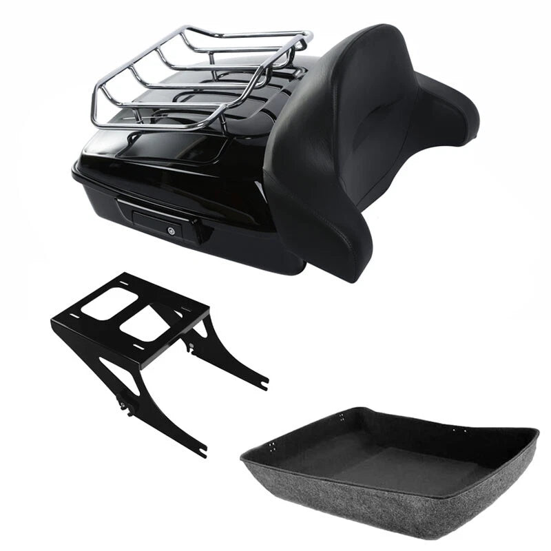 Chopped Trunk Backrest Rack Mount for Harley Softail Fatboy (2008–2017)