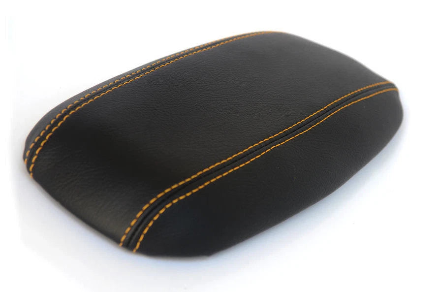 PVC Leather Console Armrest Cover for Ford Mustang (1994–2004) - Orange Stitch