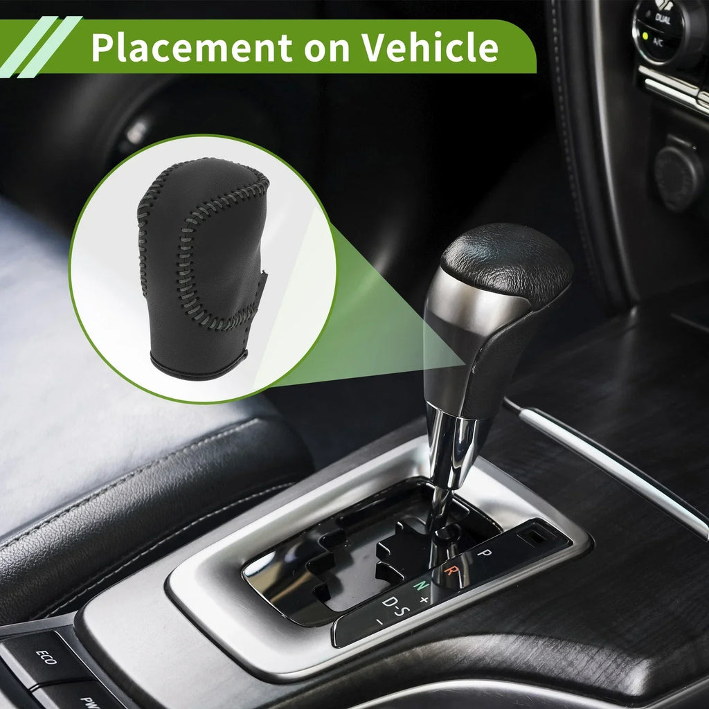 Car Gear Shift Knob Cover 1 x Black Grey Faux Leather for Honda Civic (2022-2024)