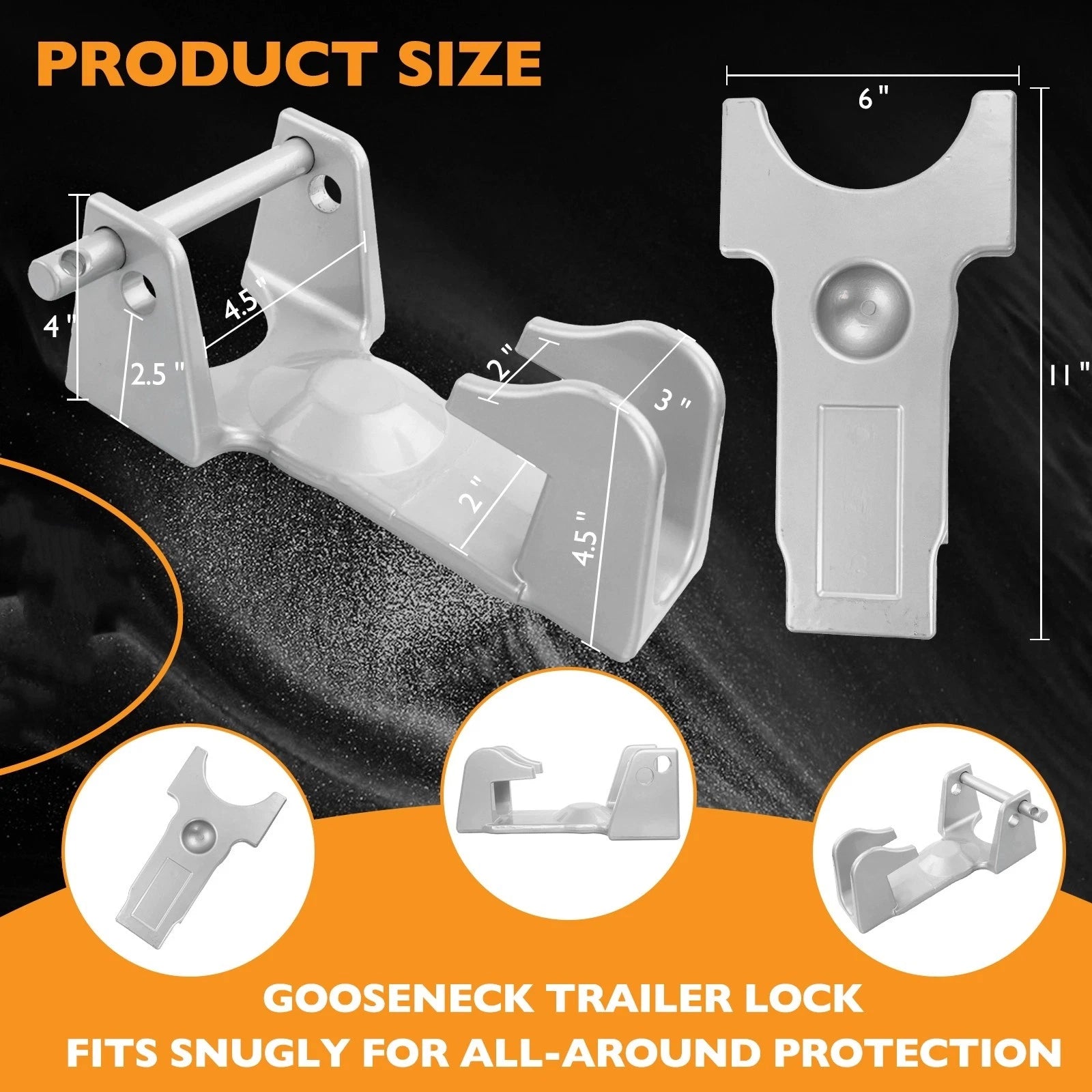 Gooseneck Trailer Hitch Lock for RV Trailers (Heavy Duty)