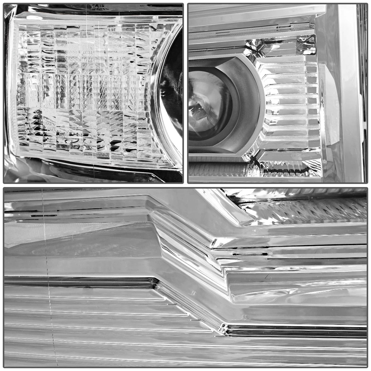 Chrome Housing Clear Corner Projector Headlight Lamps for GMC Sierra (2014–2018)