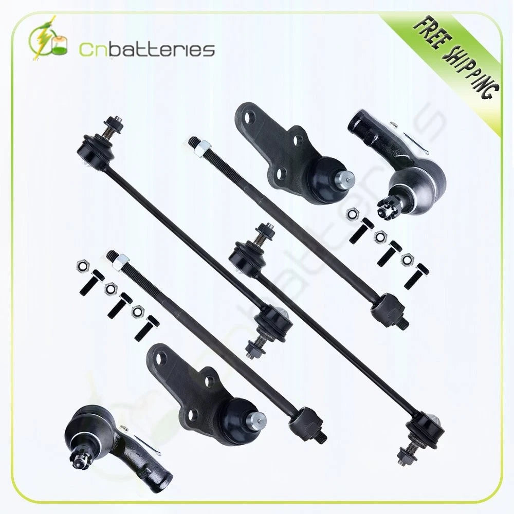 Set of 8 Front Ball Joints Sway Bar Tie Rods for Ford Focus (2000–2004)