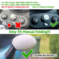 Clip-on Mirror Cover Caps for BMW Mini Cooper (2001–2008)