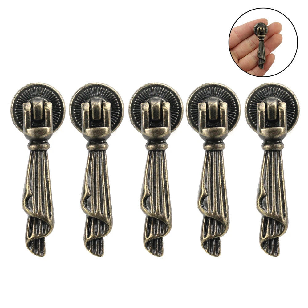 5Pcs Vintage Door Pull Handle Knob for Cabinet Drawer Hardware