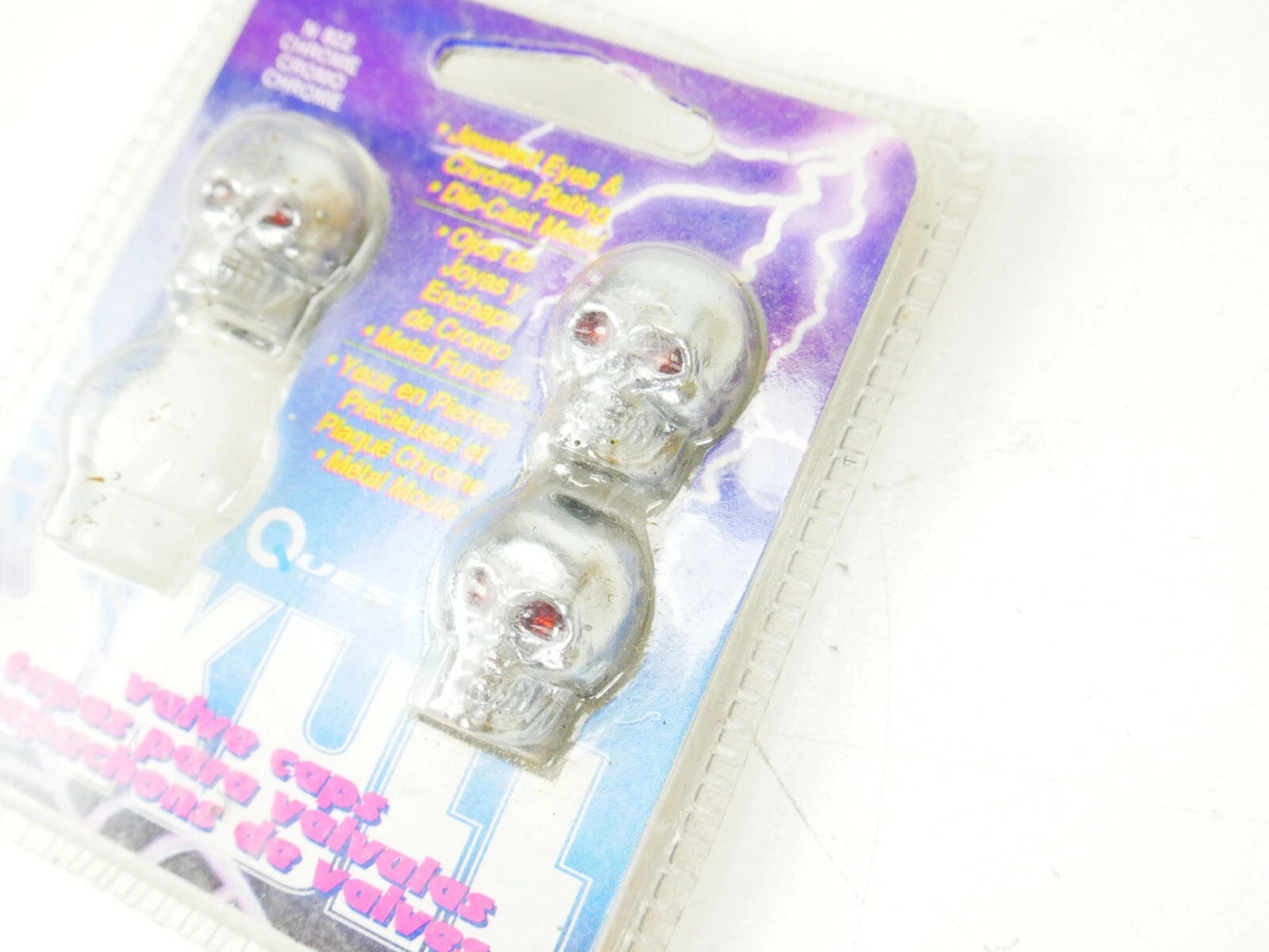 Chrome Skull Valve Stem Caps for Harley Motorcycle (Pack of 3)