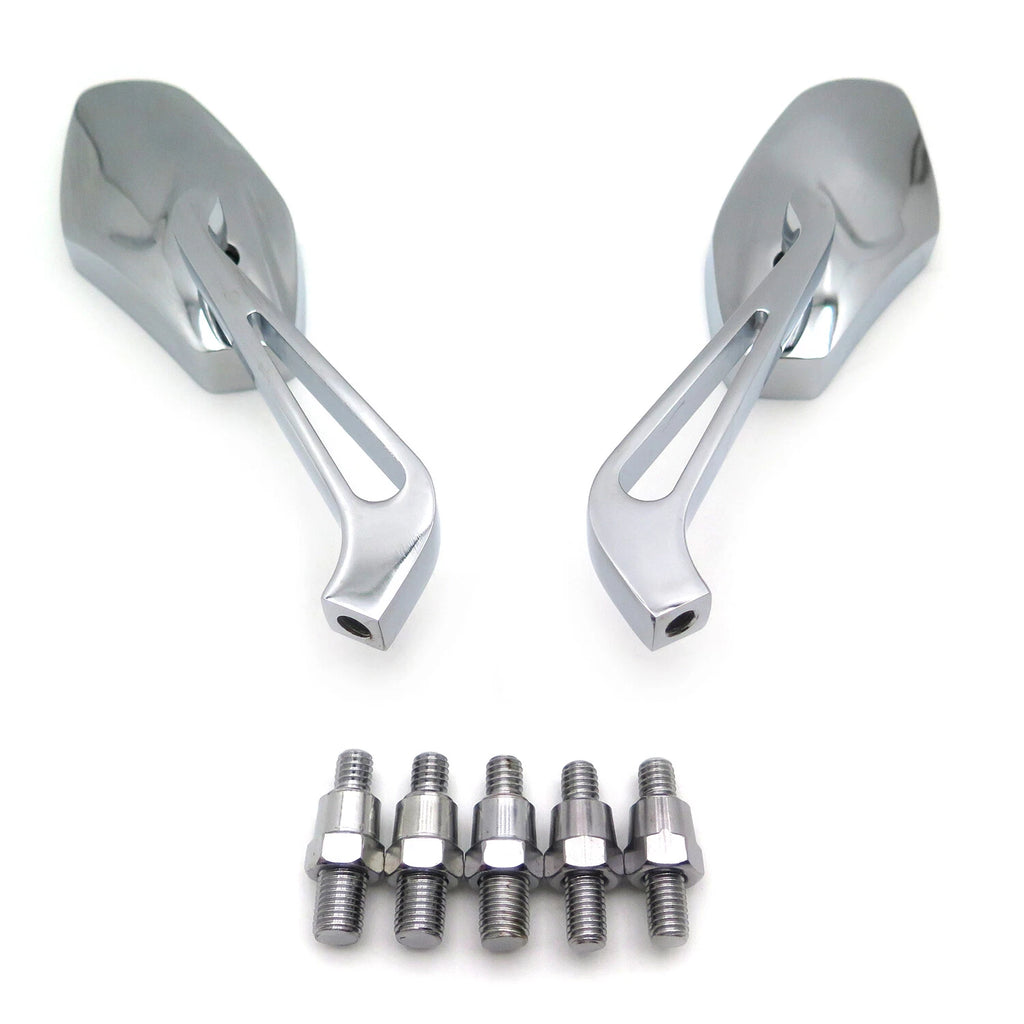 Chrome Mirrors for Honda Suzuki Kawasaki Yamaha Harley (8mm 10mm)