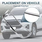 Set of 2 Front Headlight Trim Bezels for Toyota Hilux Revo (2015–2017) Silver Tone