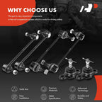 Set of 6 Front & Rear Sway Bars with Ball Joints for Hyundai Tucson Kia Sportage
