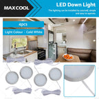 4X 12V Cool White LED Down Light Ceiling Lamp for Caravan Camper