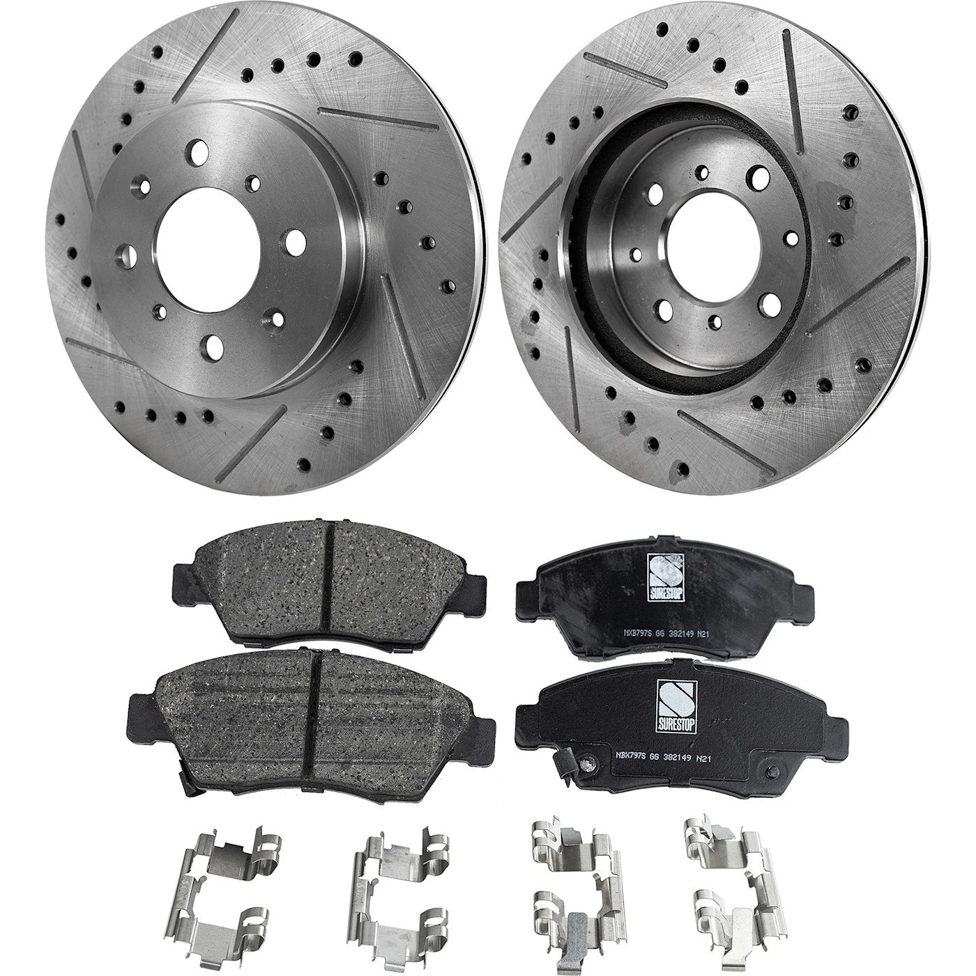 Brake Disc and Pad Kit for Honda Civic (1993–2005) Cross-Drilled
