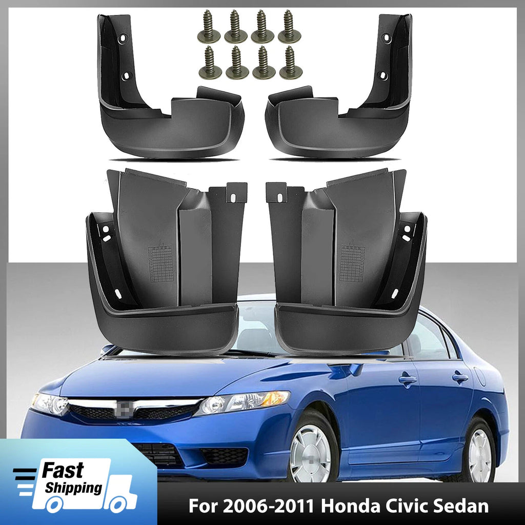 Mud Flaps for Honda Civic Sedan (2006–2011) Front & Rear Splash Guards