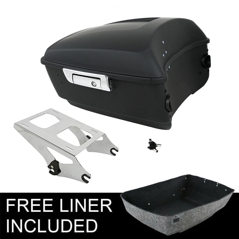 Matte Black King Trunk Mounting Rack for Harley Touring Street Glide (2014–2026)