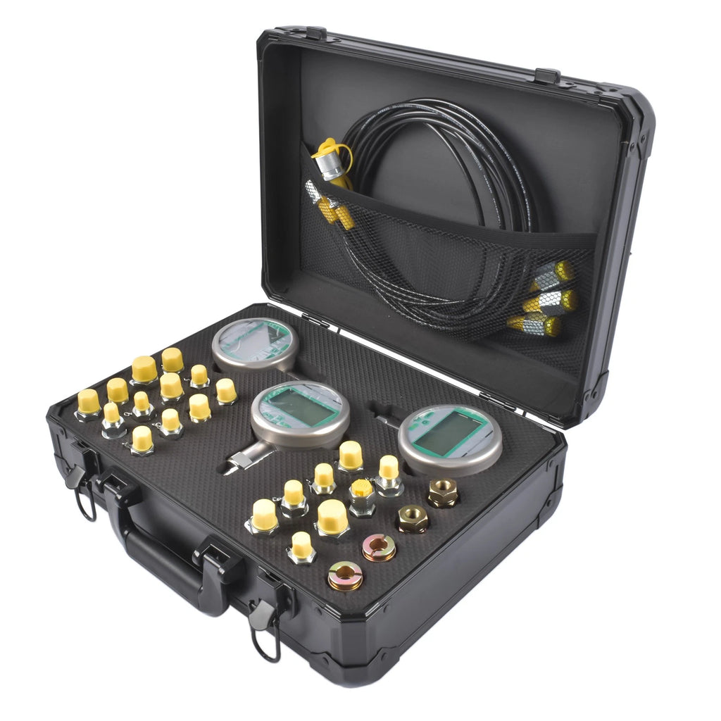 Hydraulic Test Kit with Digital Pressure Gauges for Universal Use