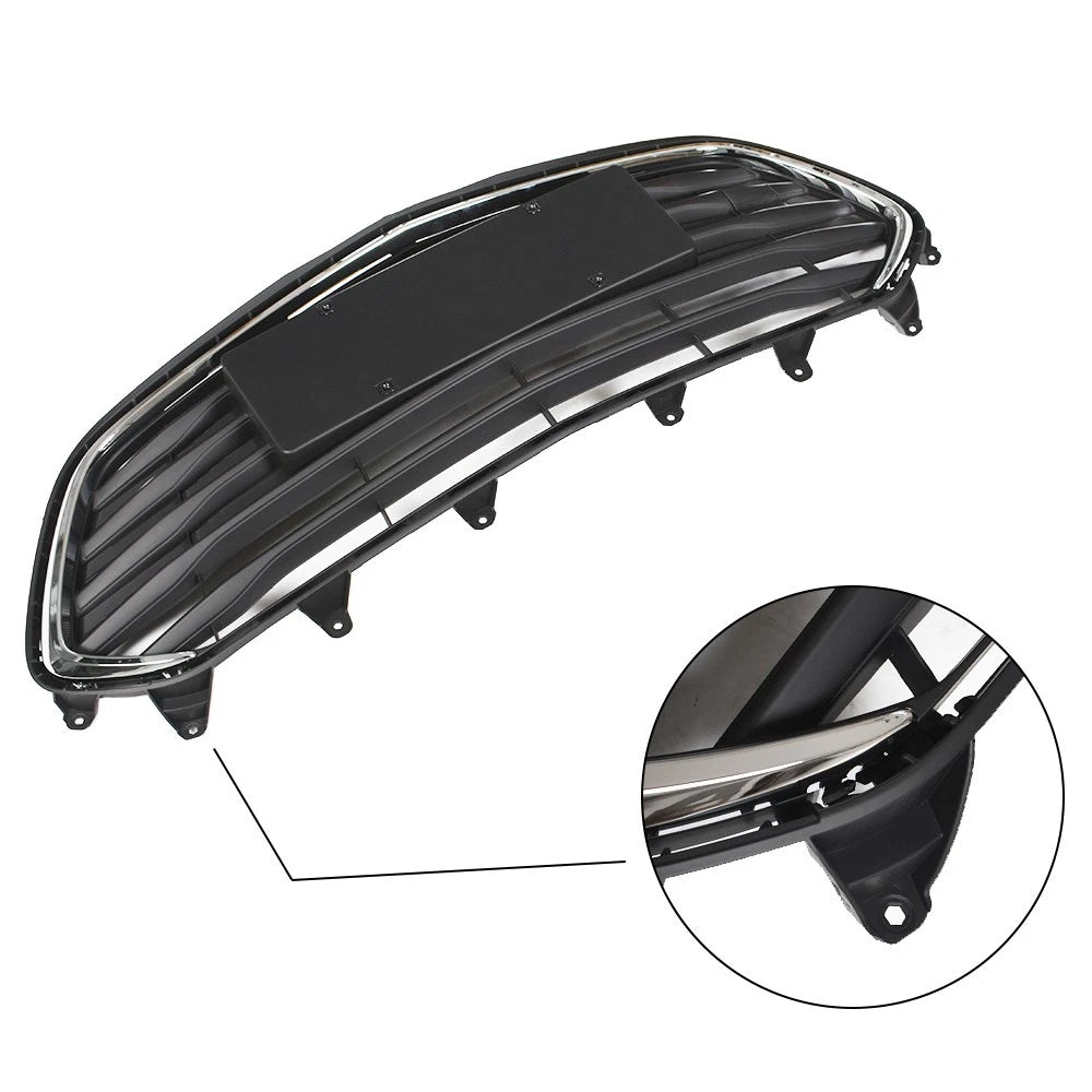 Front Upper Lower Grille for Chevrolet Trax (2017-2021) Black Chrome