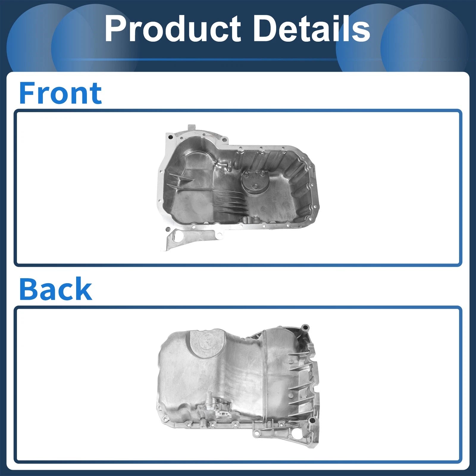 1 Pcs Engine Oil Pan No. 058103598E/058103603A for Audi A4 (1997–2000) Aluminum
