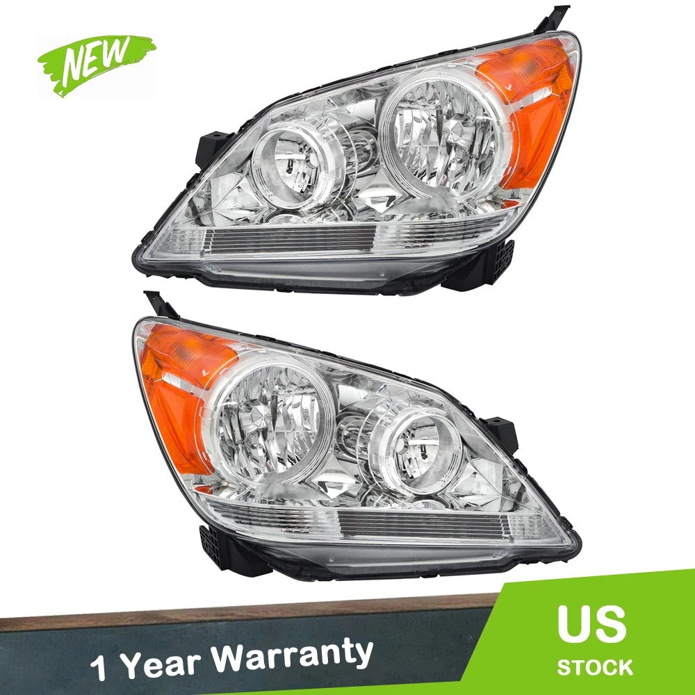 Set of 2 Headlights for Honda Odyssey (2005–2010) Halogen Assembly