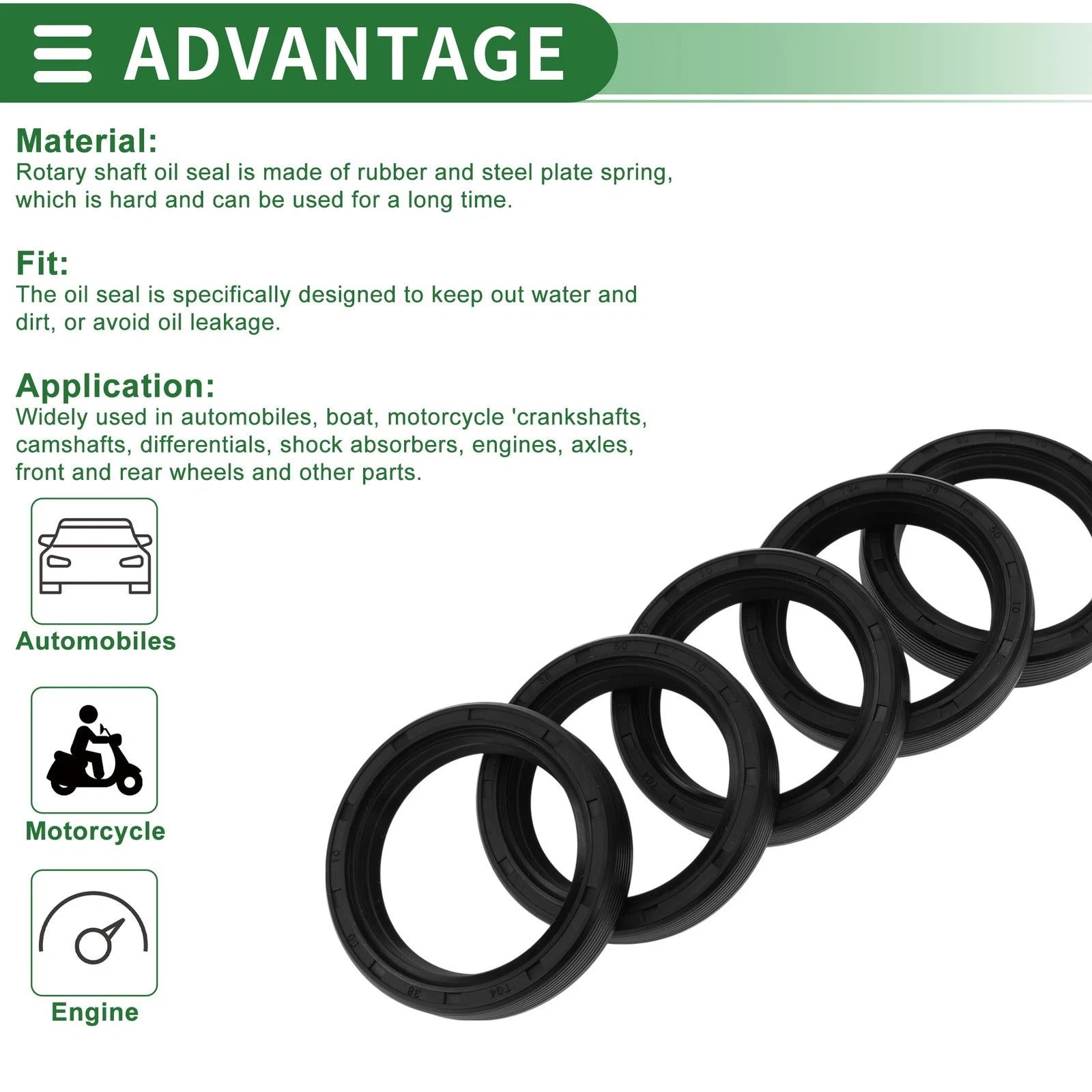 Oil Seal for Rotary Shaft (38x50x10mm)