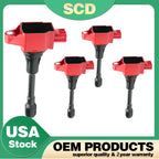 Set of 4 Ignition Coils for Nissan Altima Cube Rogue Infiniti FX50 UF549 UF509
