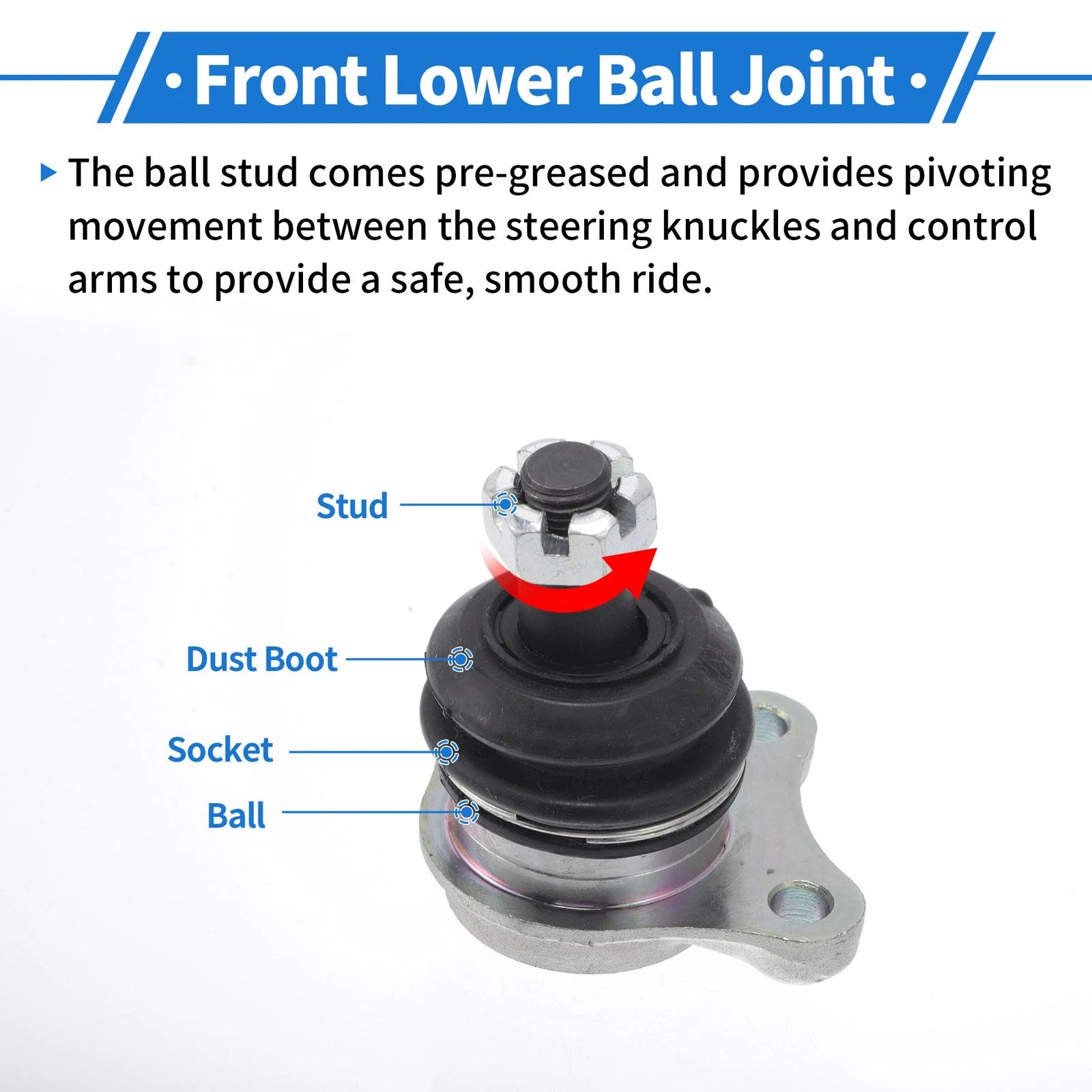 2X Front Lower Ball Joints for Mitsubishi Montero (1992–2000) MB860830