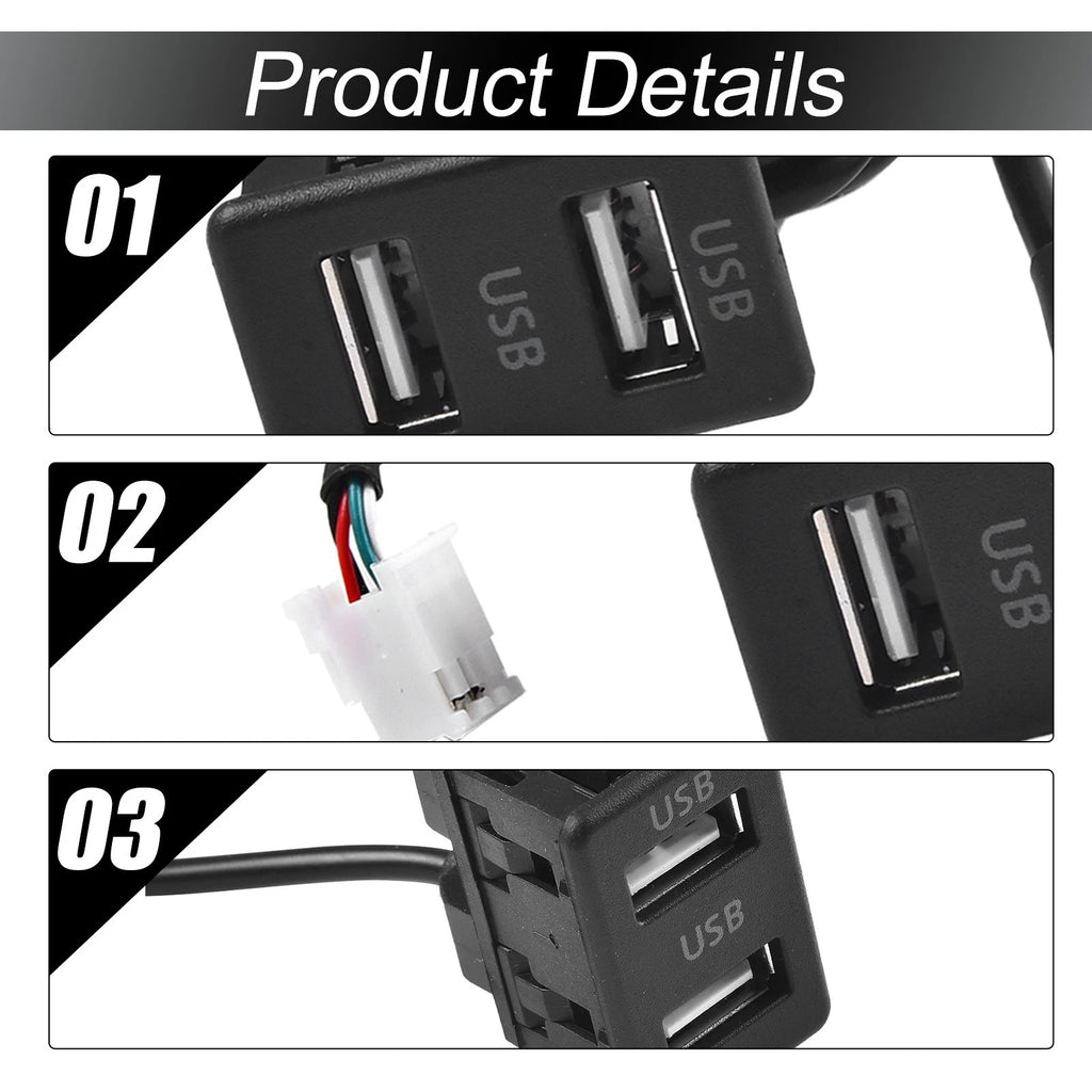 USB Socket for Most Cars (3.42.2cm, 4pin+6pin)