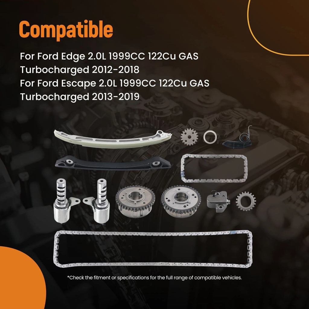 Timing Chain Kit with VVT Gears Solenoid for Ford Lincoln Mustang Focus (2015–2020)