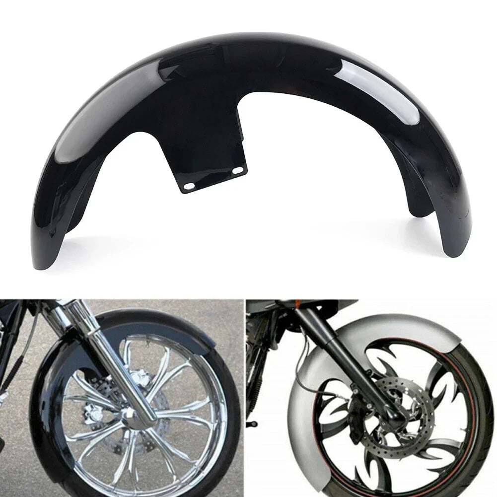 21" Wheel Wrap Front Fender Glossy Black for Harley Touring Street Glide (2009-2023)