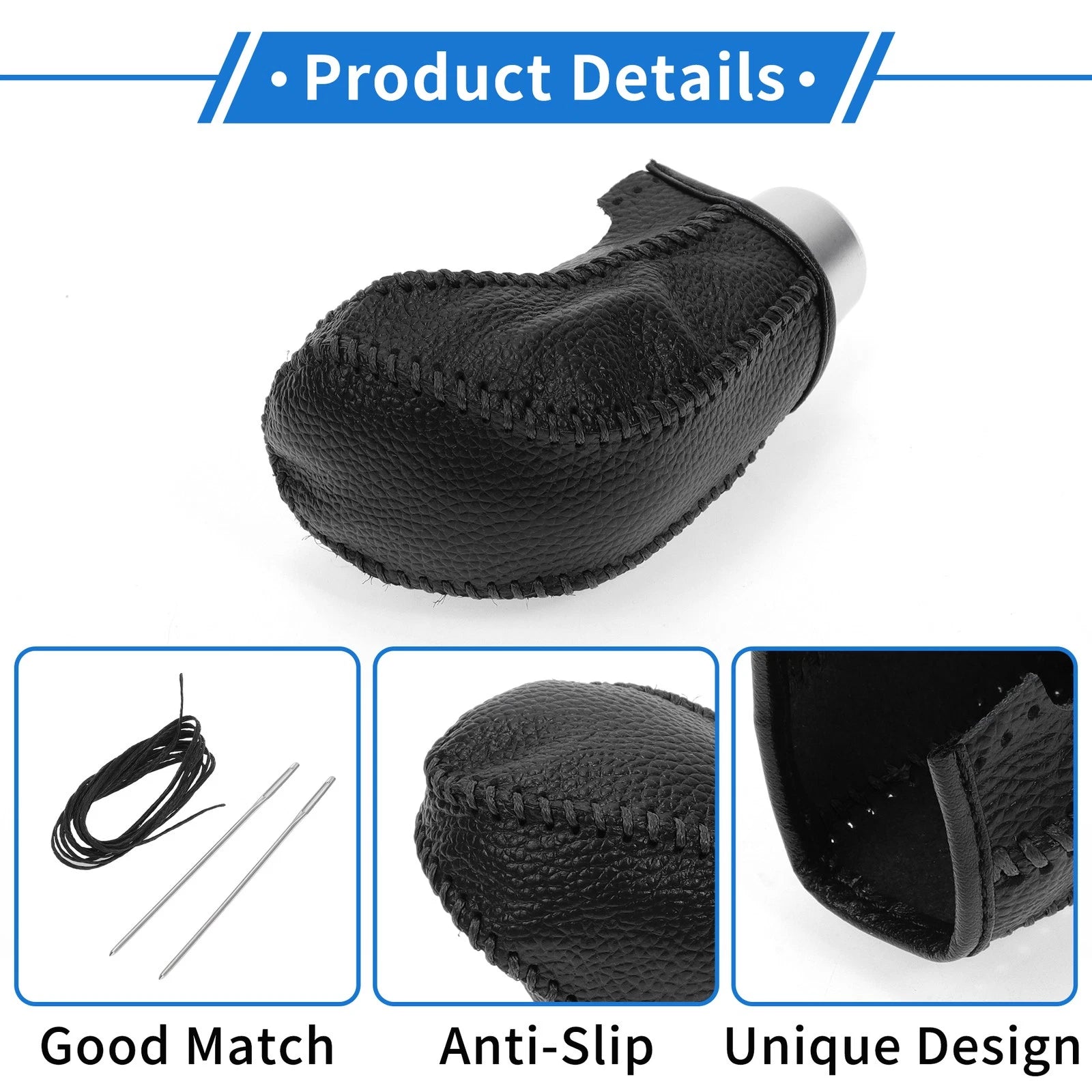 1 Pc Gear Shift Knob Cover for Hyundai Tucson (2015–2018) Pebbled Black