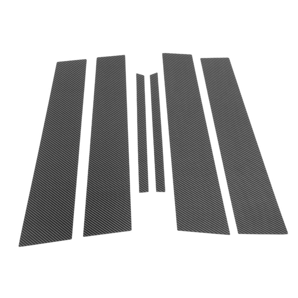 6X Car Pillar Window Trim Cover for Toyota Camry (2006–2011) Black Carbon Fiber