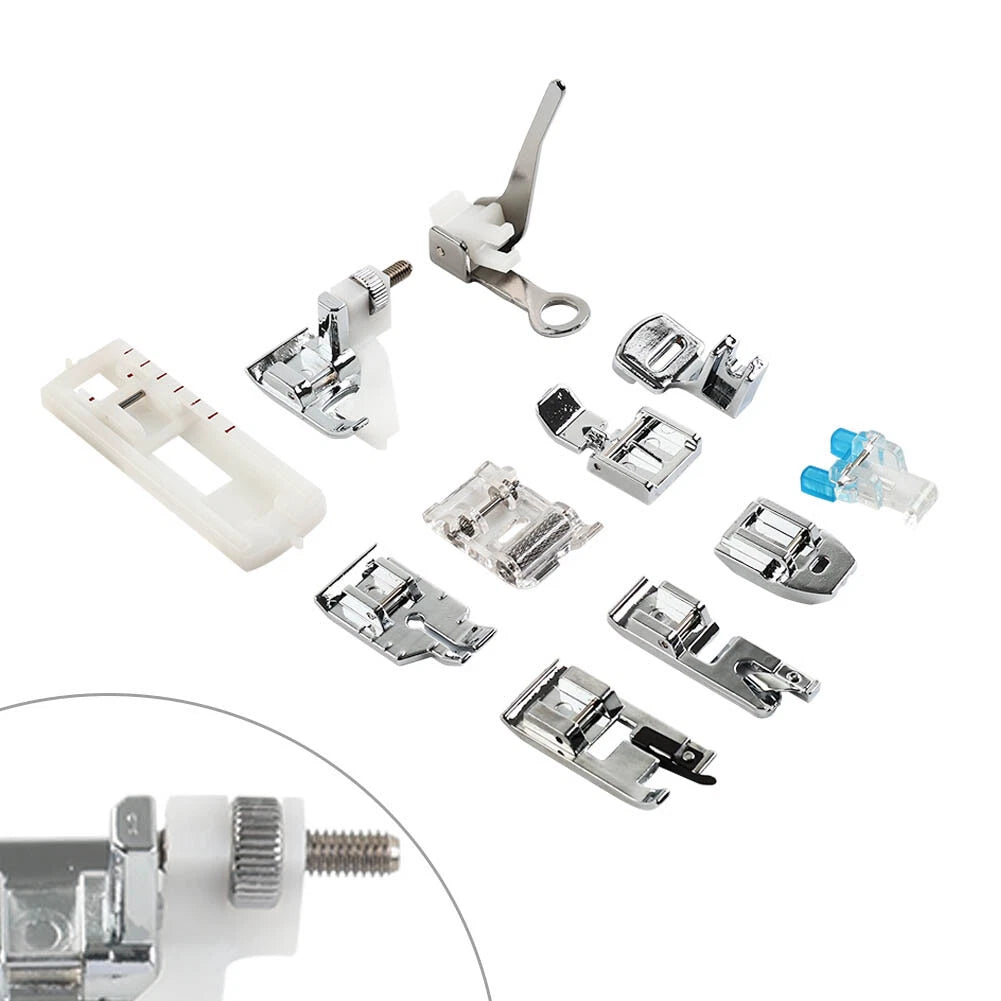 11PC Presser Feet Kit for Singer Brother Janome Elna Kenmore Low Shank