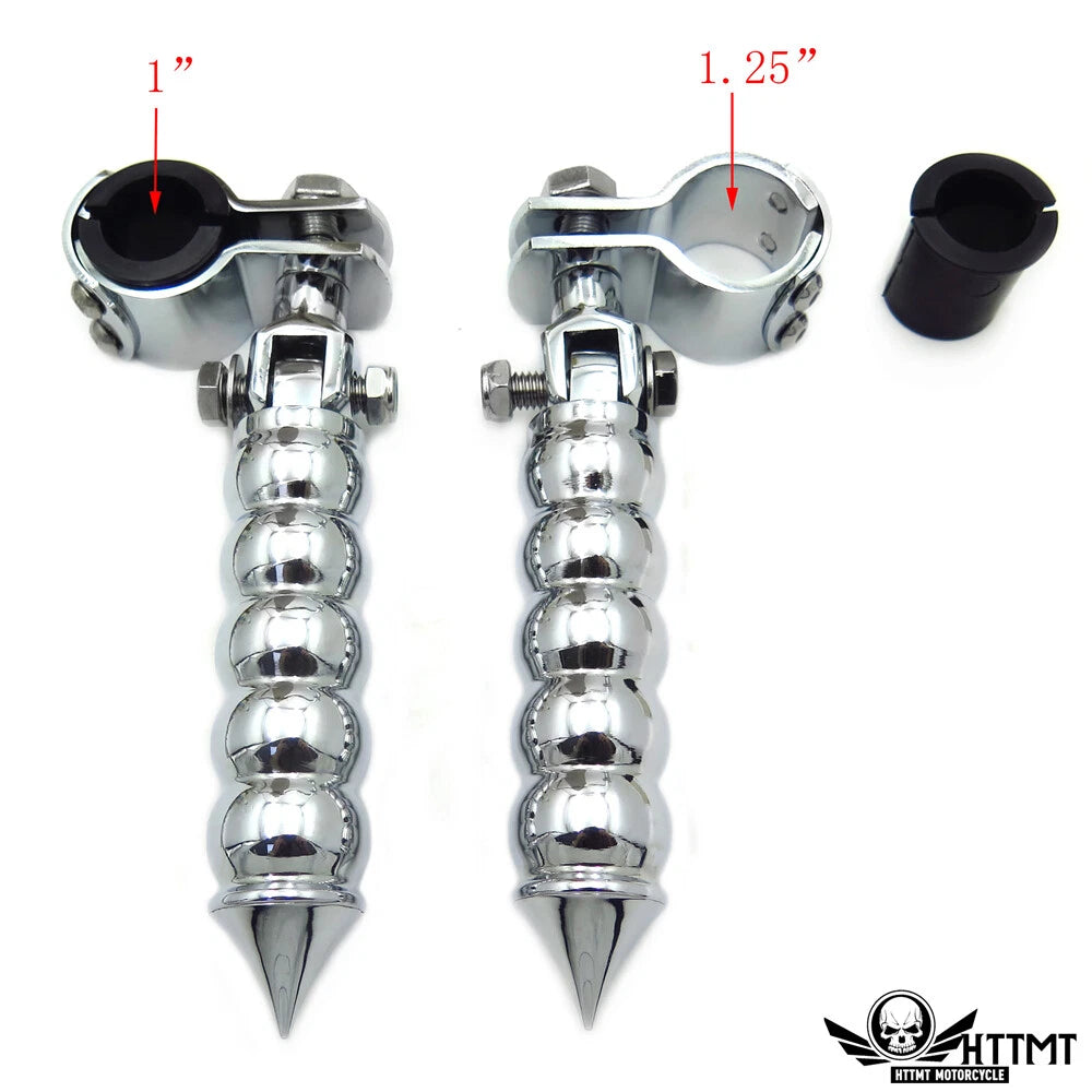 Chrome Calabash Foot Peg Clamp Set for Harley (1", 1.25")