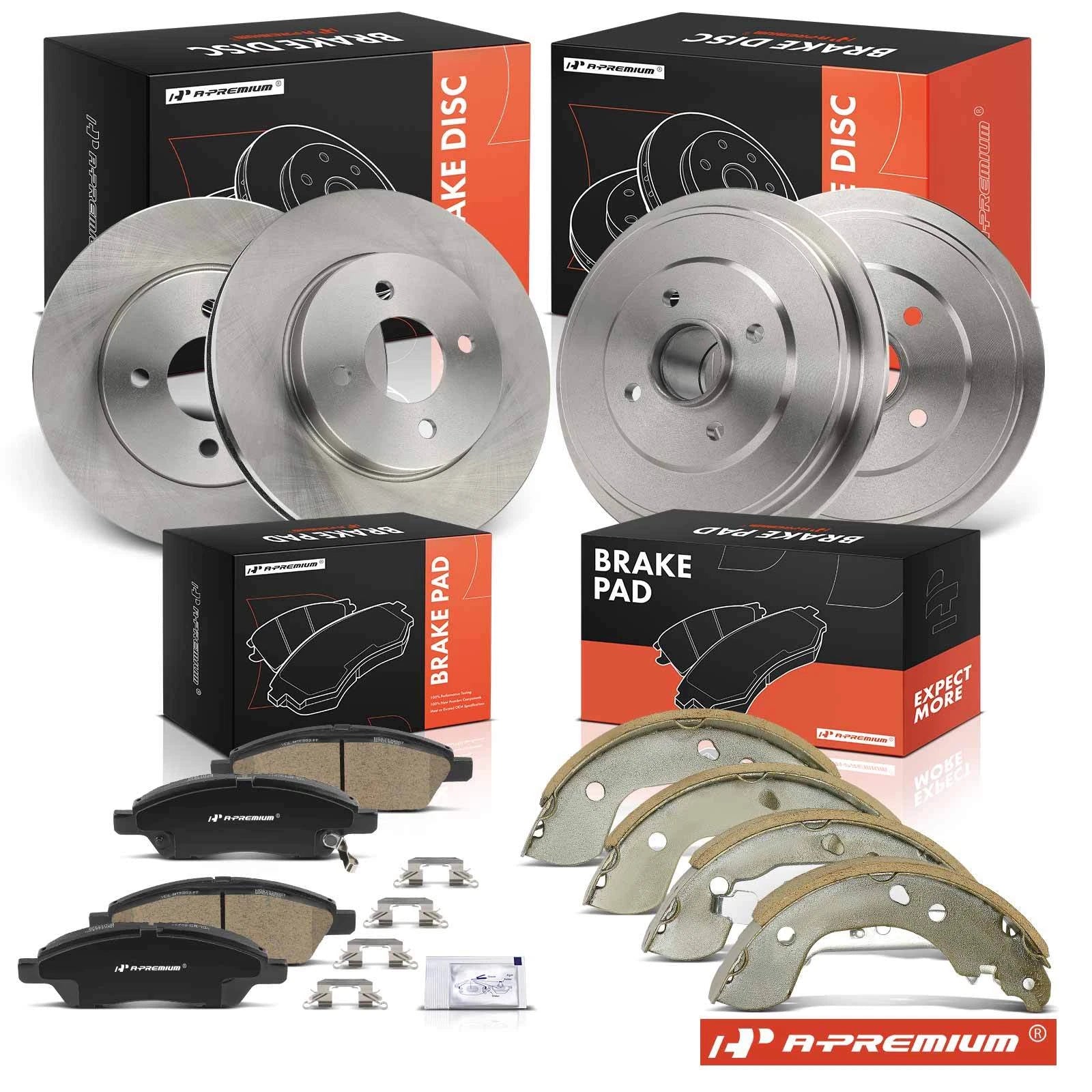 Set of 4 Disc Brake Rotors & Ceramic Pads for Nissan Versa (2012–2019)