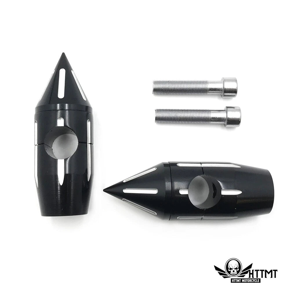 1" Black Motorcycle Spike Handlebar Risers for Universal Models (25mm, 5")