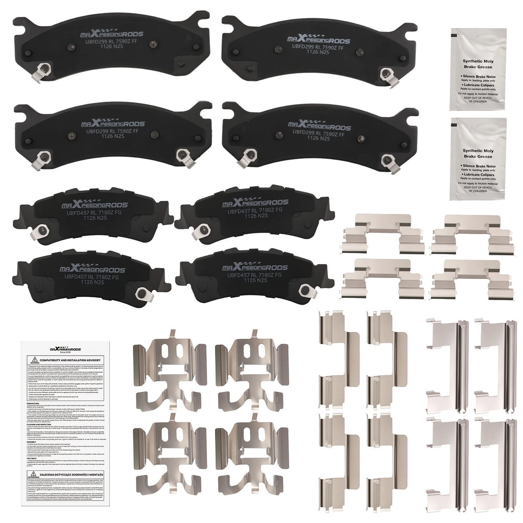 Ceramic Brake Pads Kit for Chevrolet Suburban 1500 (2000–2001) D785 D792