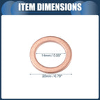 25 x Car Oil Drain Plug Gaskets 14mm ID for Mercedes-Benz A220 (2019-2023)