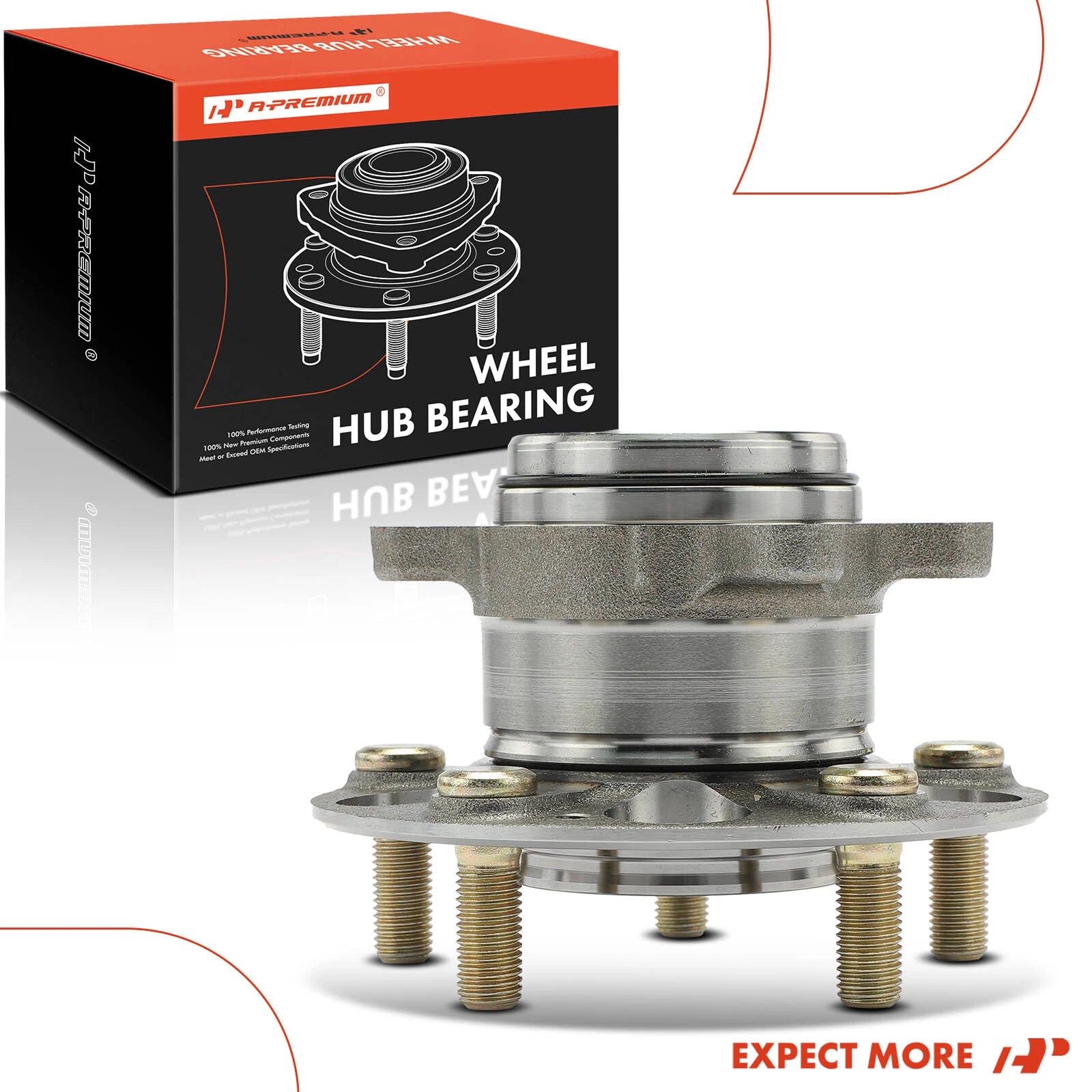 2X Rear Wheel Hub & Bearing Assembly w/ ABS for Honda Civic (2013–2015)