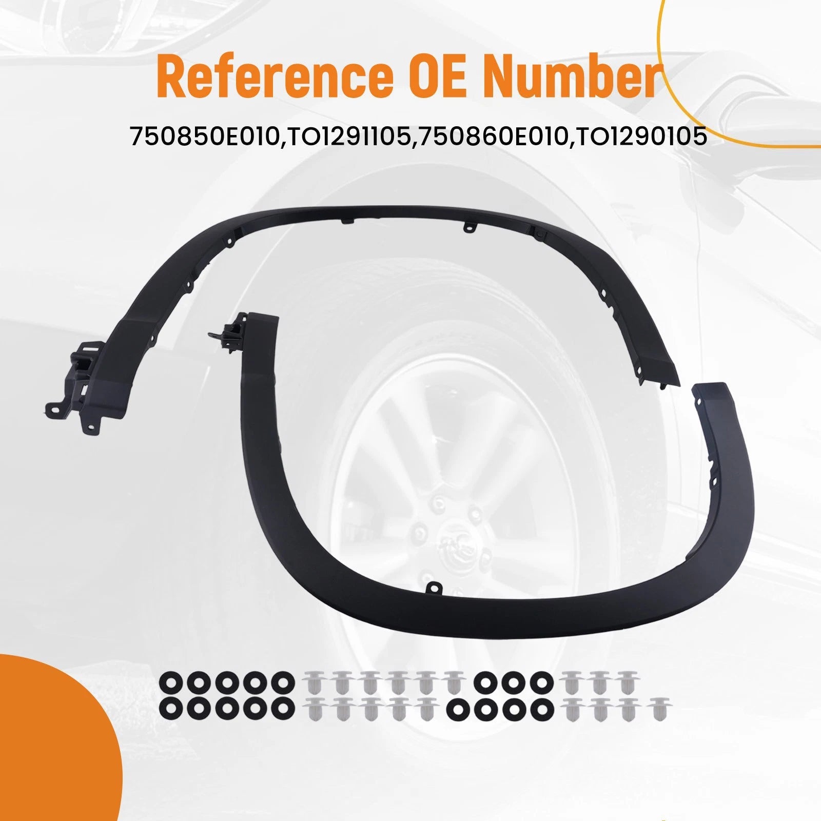Fender Flare Set for Toyota Highlander (2014–2018) Front Left Right ABS