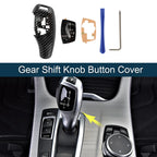 Set of 1 Gear Shift Knob Button Cover for BMW 1 (Carbon Fiber)