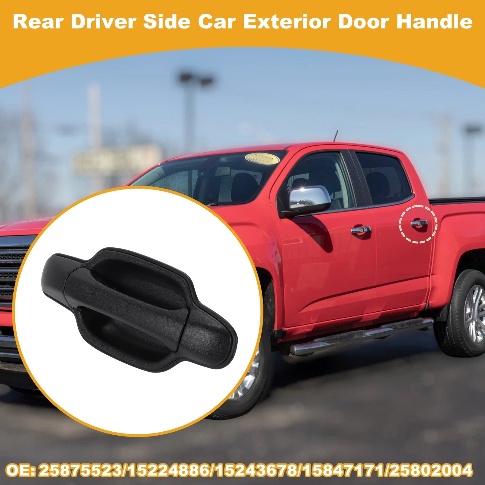 Rear Left Door Handle No. 25875523 for GMC Canyon  Black