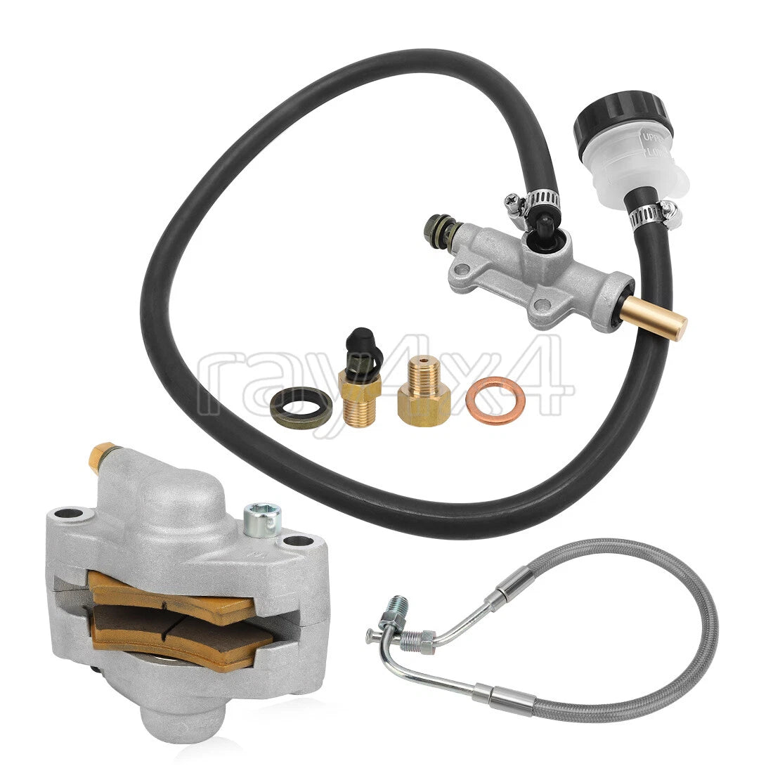 Rear Brake Master Cylinder Caliper w/Line for Polaris Diesel 455 Worker 500 (2001)