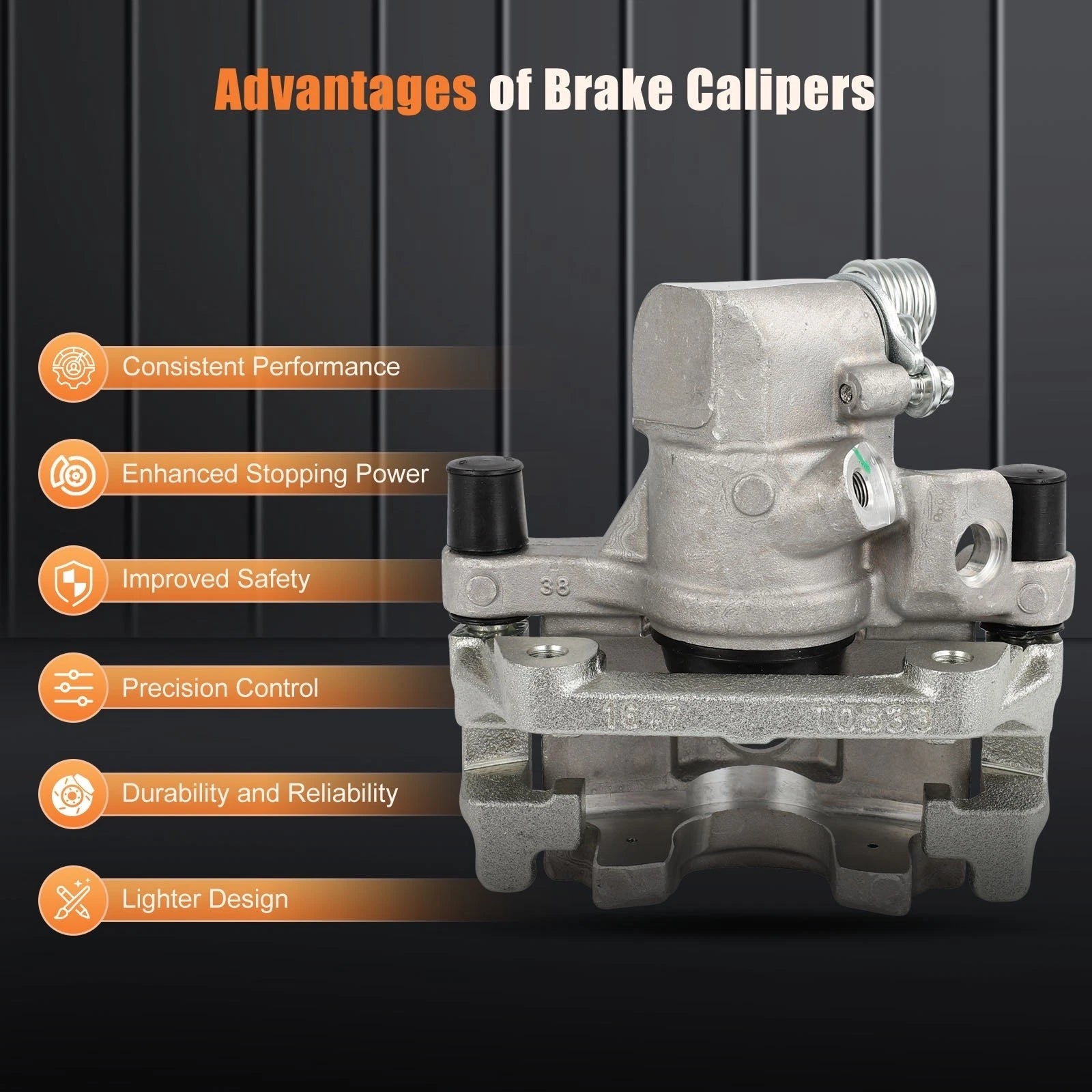 Rear Brake Calipers with Bracket for Ford EcoSport (2018-2020) & Focus (2012-2018)
