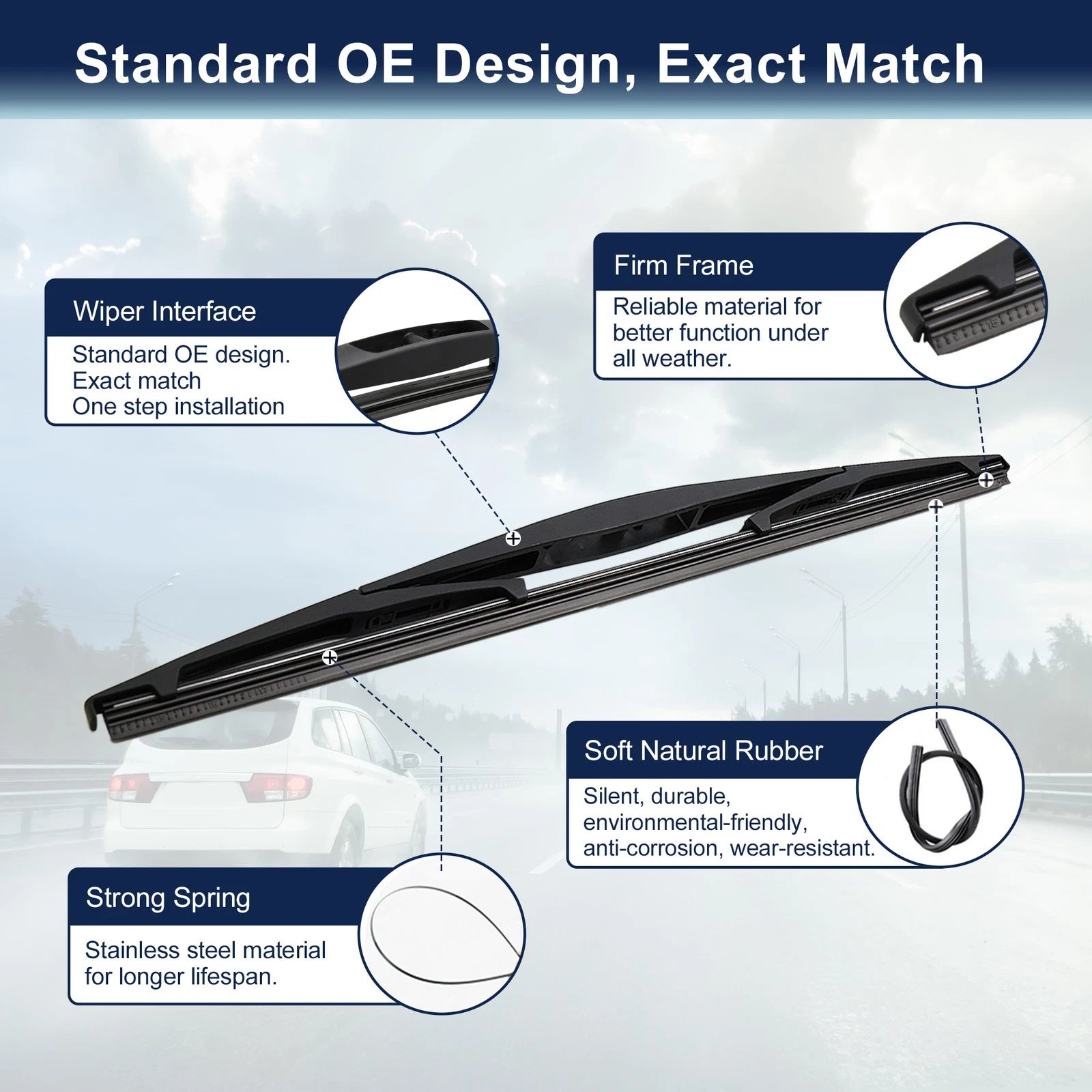 14" Rear Windscreen Wiper Blade for Honda Pilot (2003–2016)
