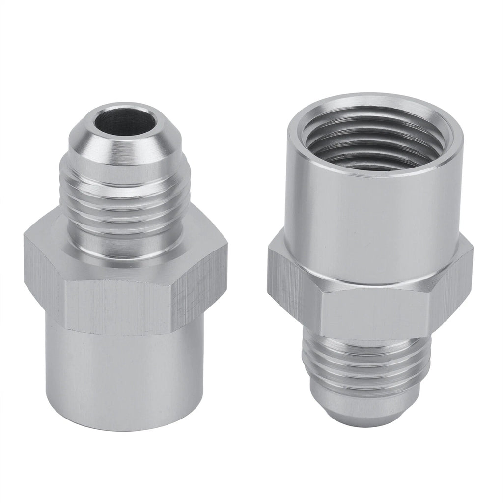 6AN Adapter Fittings for GM TBI Fuel Sending Units (Metric O-ring) Silver