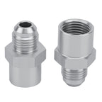 6AN Adapter Fittings for GM TBI Fuel Sending Units (Metric O-ring) Silver