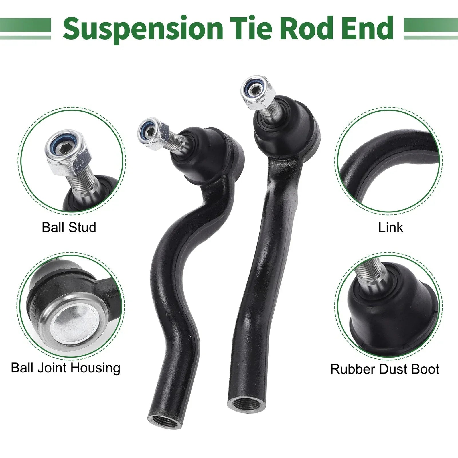 4pcs Front Suspension Kit Outer Tie Rod Ends & Sway Bar Links for Dodge Durango