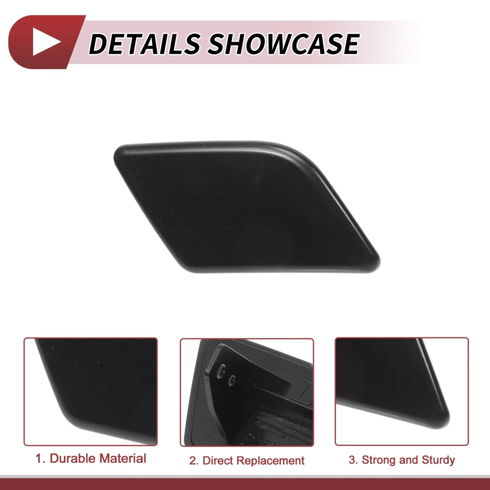 Pair Front Left & Right Washer Nozzle Cover Caps for BMW X1 Unpainted