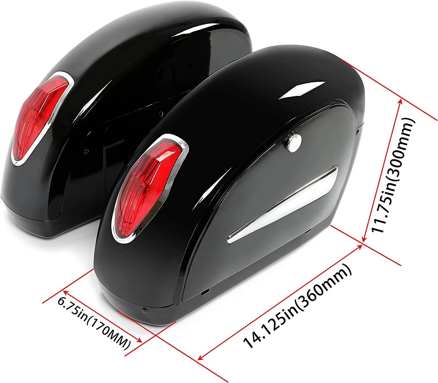 Saddlebag Bags with Lights for Kawasaki Vulcan (Cruiser)