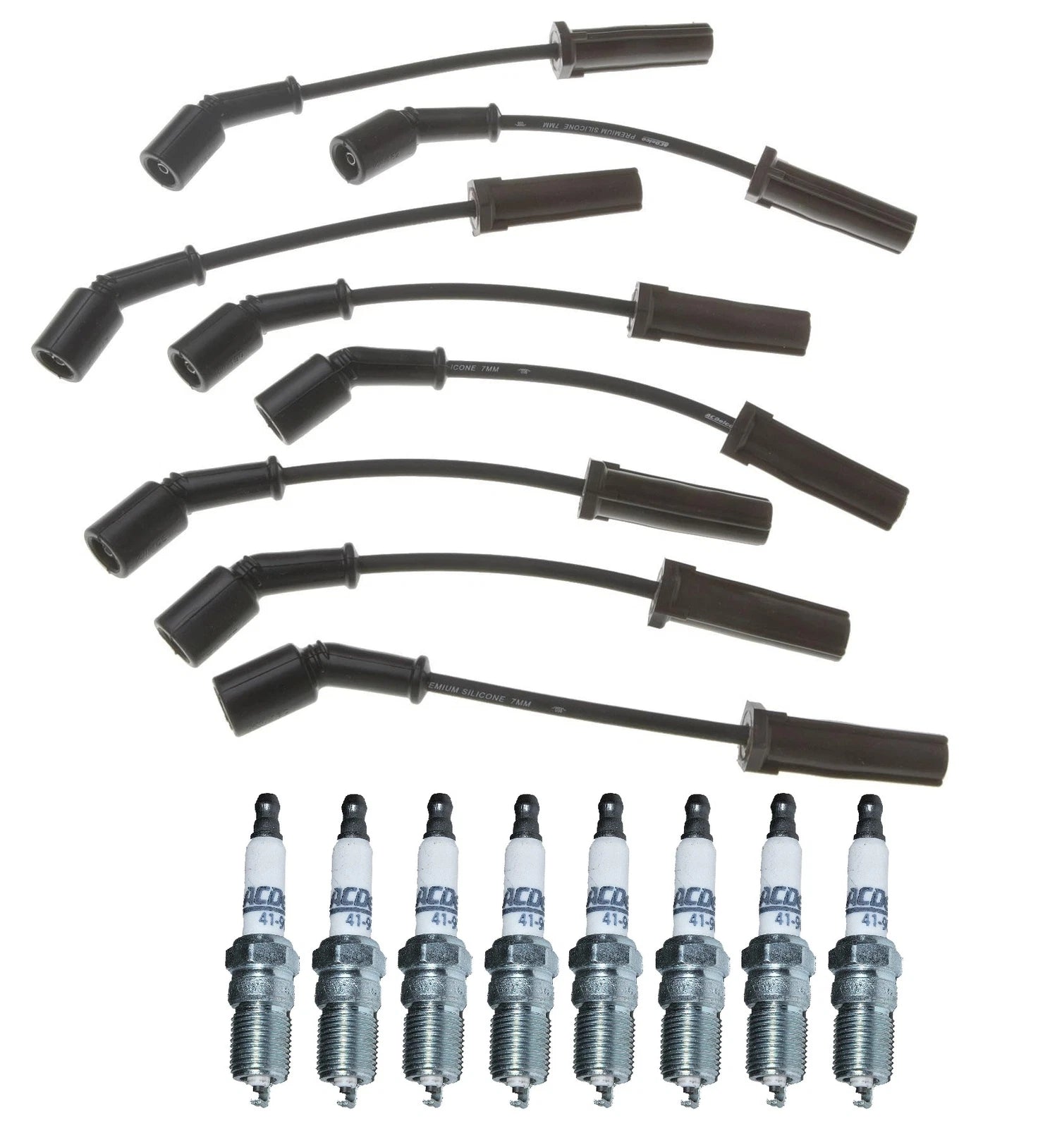 Set of 8 Ignition Wires for Chevy K3500 (1990–2000) ACDelco Spark Plugs