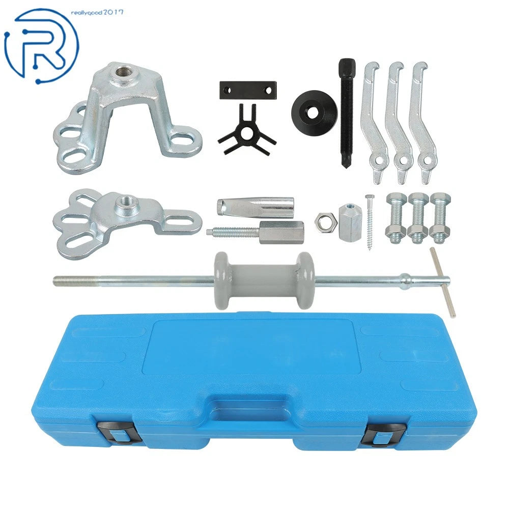 17PCS Wrench Adapter Axle Bearing Hub Tool Kit Slide Hammer Dent Puller